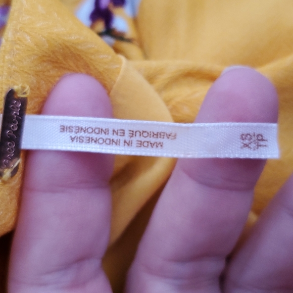 Free People Lost in You Golden Yellow Floral Print Midi Dress Size XS - Picture 7 of 10